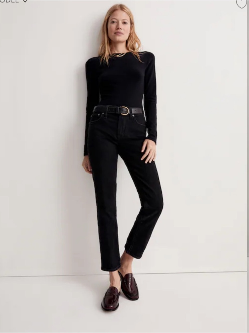 Madewell The Mid-Rise Perfect Vintage Jean- Clean Black Wash- Size 27